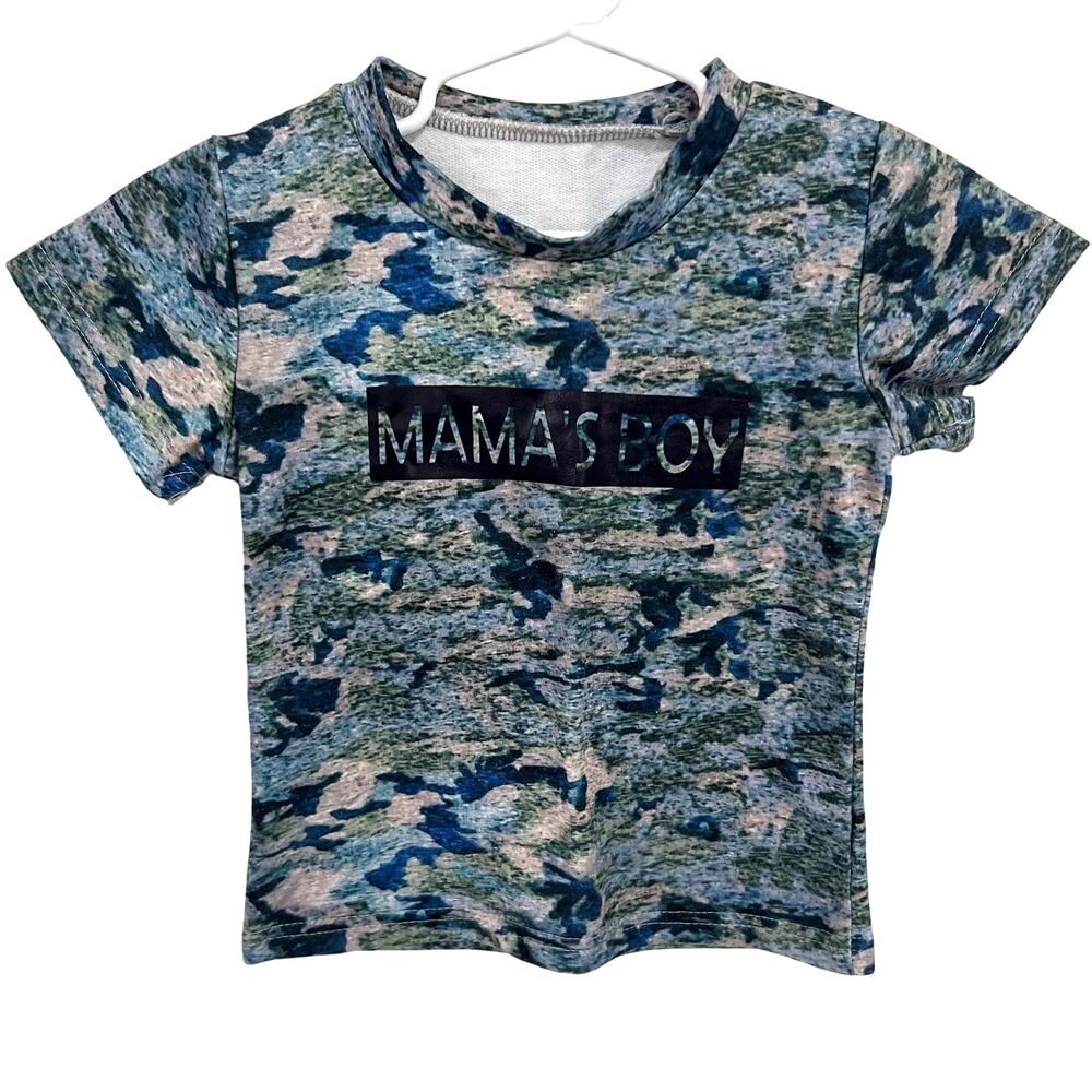 Mama’s Boy Blue Camo T Shirt Size 2